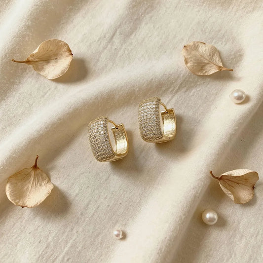 Pavé Square Hoops