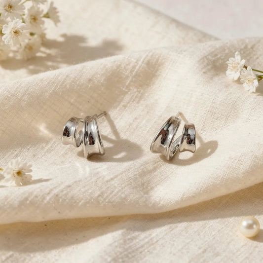 Sculpted Silver Studs