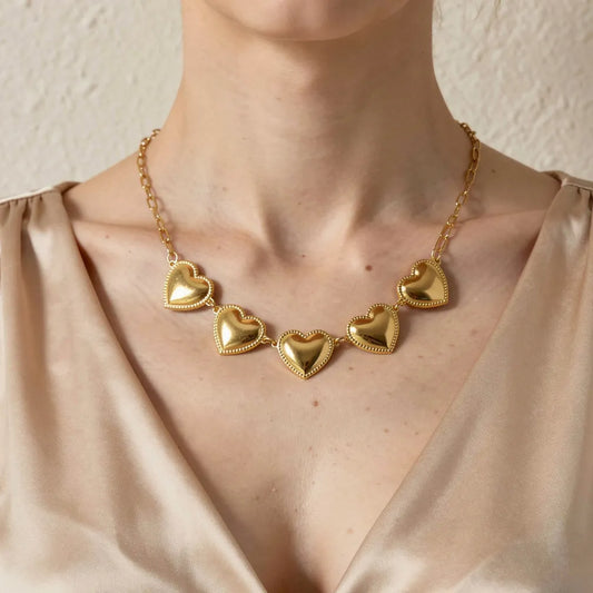Gold Heart Chain Necklace